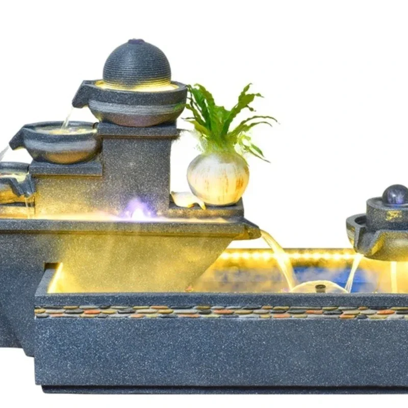 XL flowing water fountain feng shui ball ornament circulation water feature lucky fish pond courtyard villa