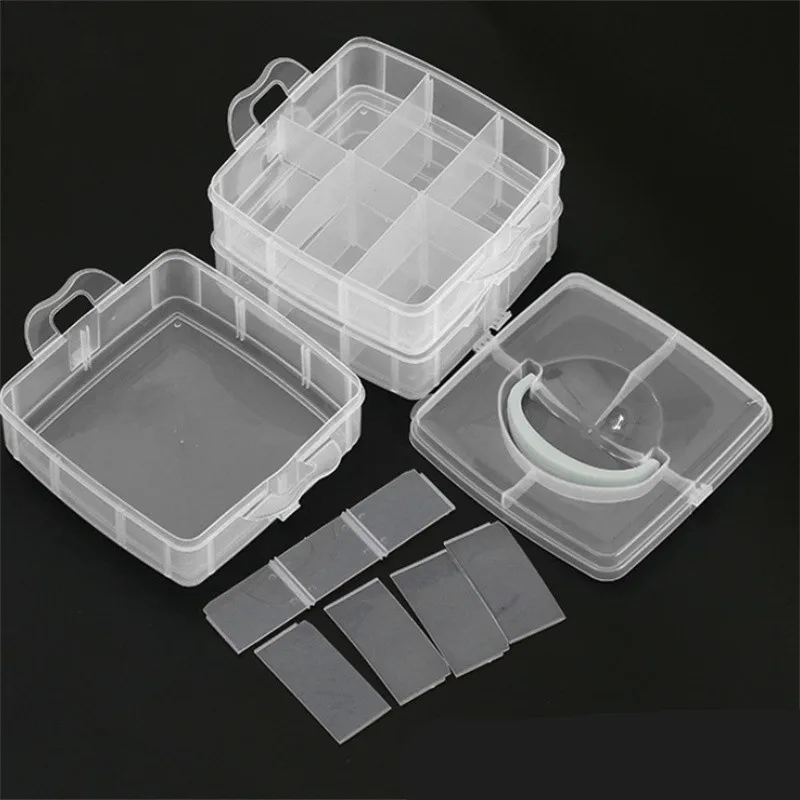 1/2/3PCS 18 Grid Transparent Jewelry Storage Box Large-capacity Necklace Ring Stud Earrings Storage Box Jewelry Box Ornament Box