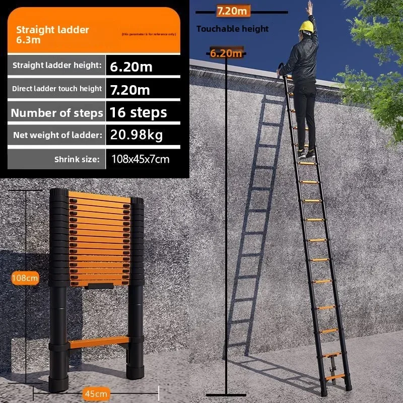 

Household Goods Telescopic Ladder Herringbone Ladder Thickened Straight Ladder Folding Engineering Ladder Lifting Stairs