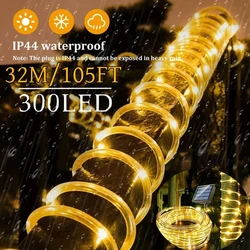 Outdoor-Solar leuchten Girlande Seil Lichterketten 7-32m LED Garten girlande wasserdichte Röhren lampe für Garten Weihnachts dekoration