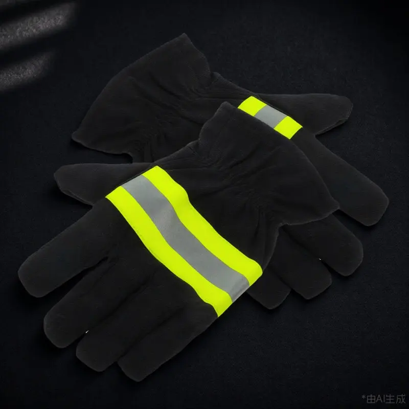 

1Pair Flame Resistant Firefighting Gloves High Heat Insulated Protective Gloves for Men Firefighters Welding Extrication Safety