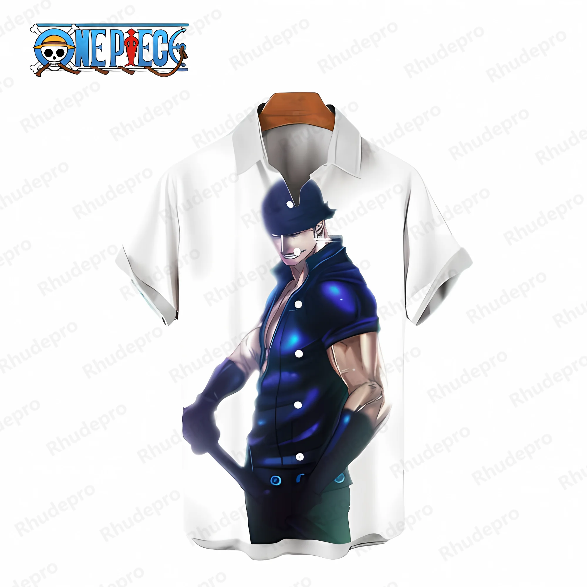 Elegant Shirt Men's Shirts Summer Social Monkey D Luffy Harajuku Mens Clothes One Piece Short Sleeve Blouses HD Print Blouse