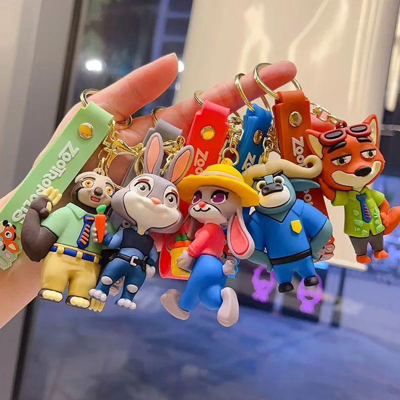 

Disney 2025 New Movie Zootopia Cartoon Character Keychain pendant Cute Rabbit Fox Sloth Leopard Toy Children Birthday Xmas Gift