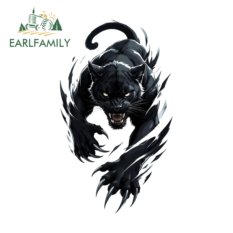 

EARLFAMILY Black Panther Tear Car Stickers Fine Decal Personal Creative Skateboard Decal DIY PVC Suitable for Car Accessory