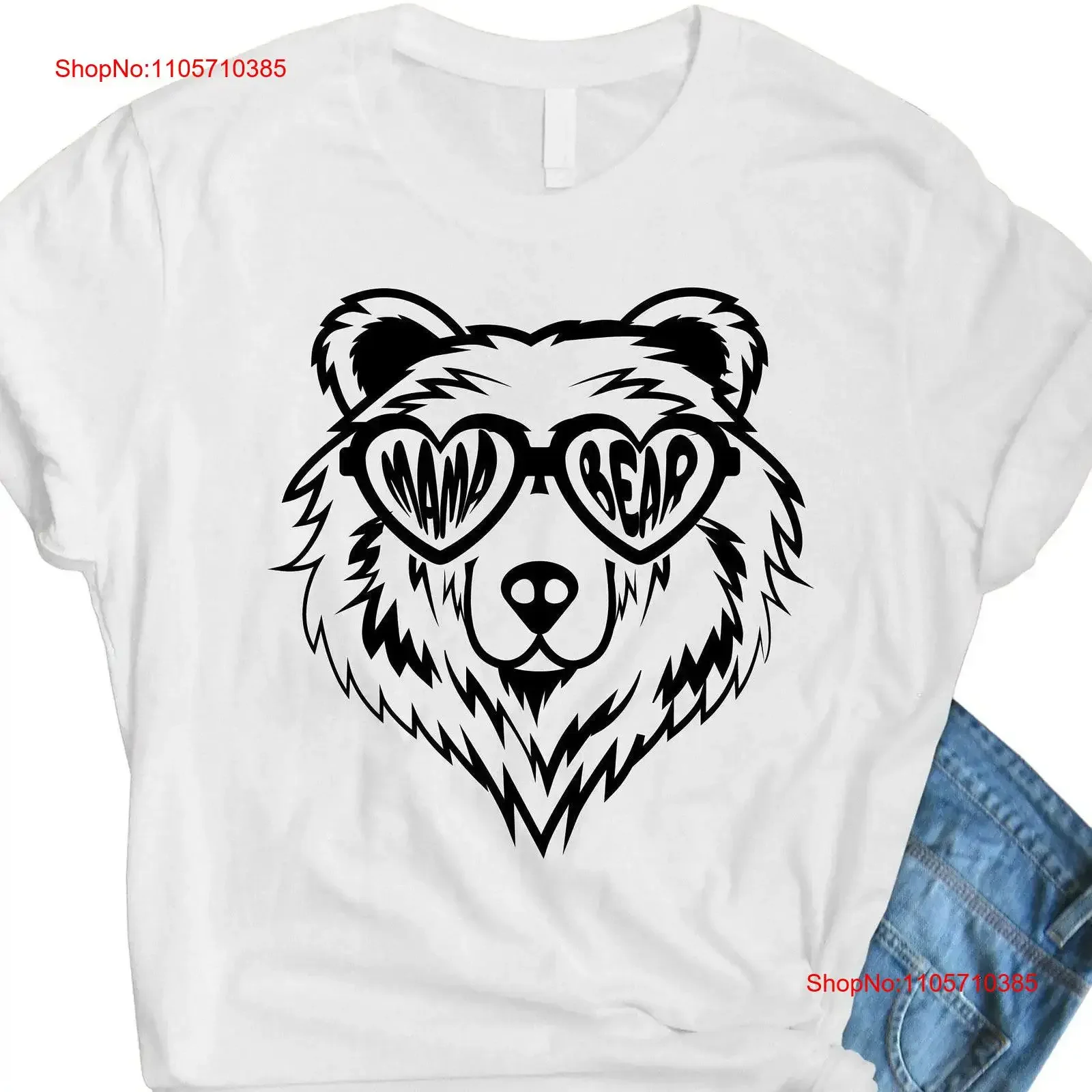 Mama Bear T Shirt Momma Animal Nature Lover Baby Shower Mom Crewneck Mothers Day vintage Washed homme designer clothes graphic