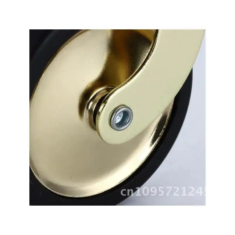 4 Packs 3-inch Screw Swivel Gold Brake Dining Wheel Pp Wheel Silent Push Furniture Caster & Stem Hand Caster