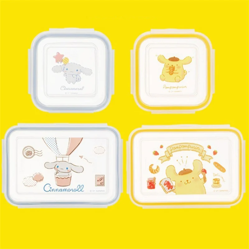 Sanrio Series Pudding Dog Cinnamon Dog Melody Bento Box with Four Side BucklesCute Lunch Box Large Capacity