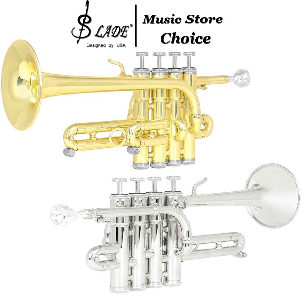 SLADE Bb Trumpet Tenor Brass Rust Prevention Trumpet for Beginners/Performers Playing Learning Brass Instruments with Case
