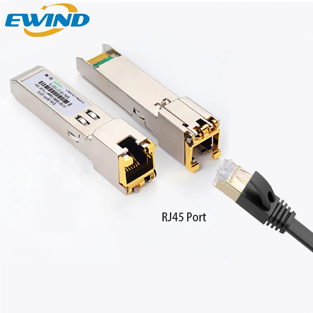 

SFP Fiber Module Ethernet Port, RJ45 Module 1000BASE-T, Switch Connector, Copper Compatible with Cisco, Mikrotik, Gigabit