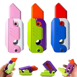 3D Printing Gravity Knife Toy Cub Jumping Small Radish Knife Fidget Toys Decompression Push Card Small Carrot Knife