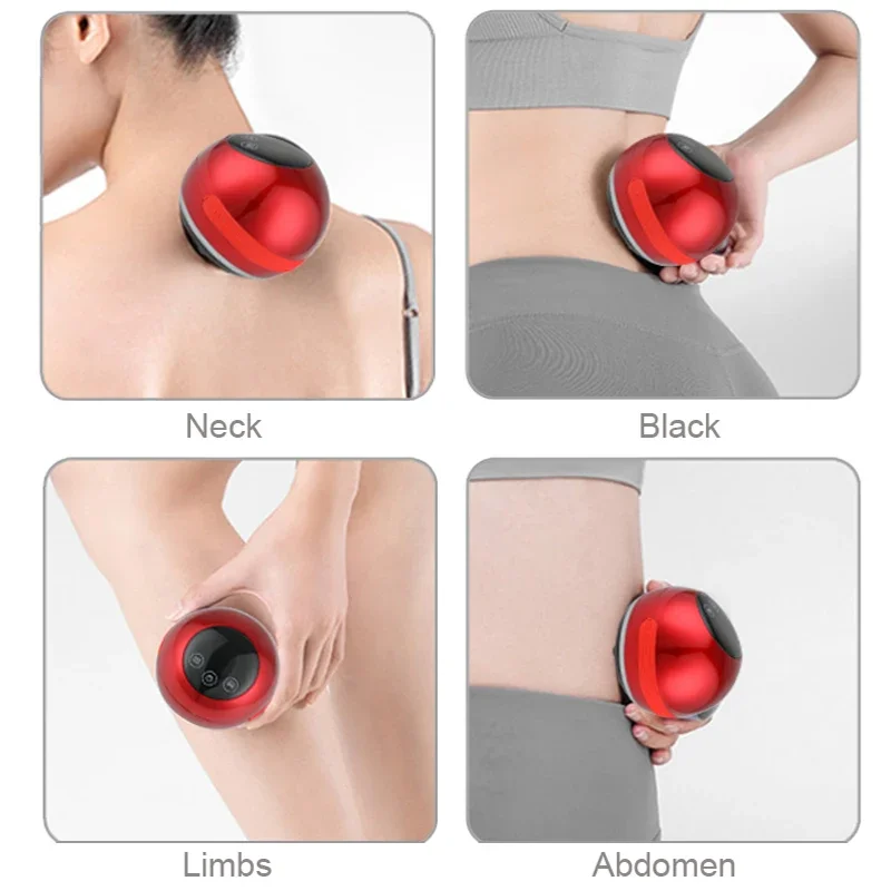 Electric Cupping Guasha Massage Anti-Cellulite Massager Scraping EMS Body Vacuum Cans Suction Cup Heating Fat Burner Slimming