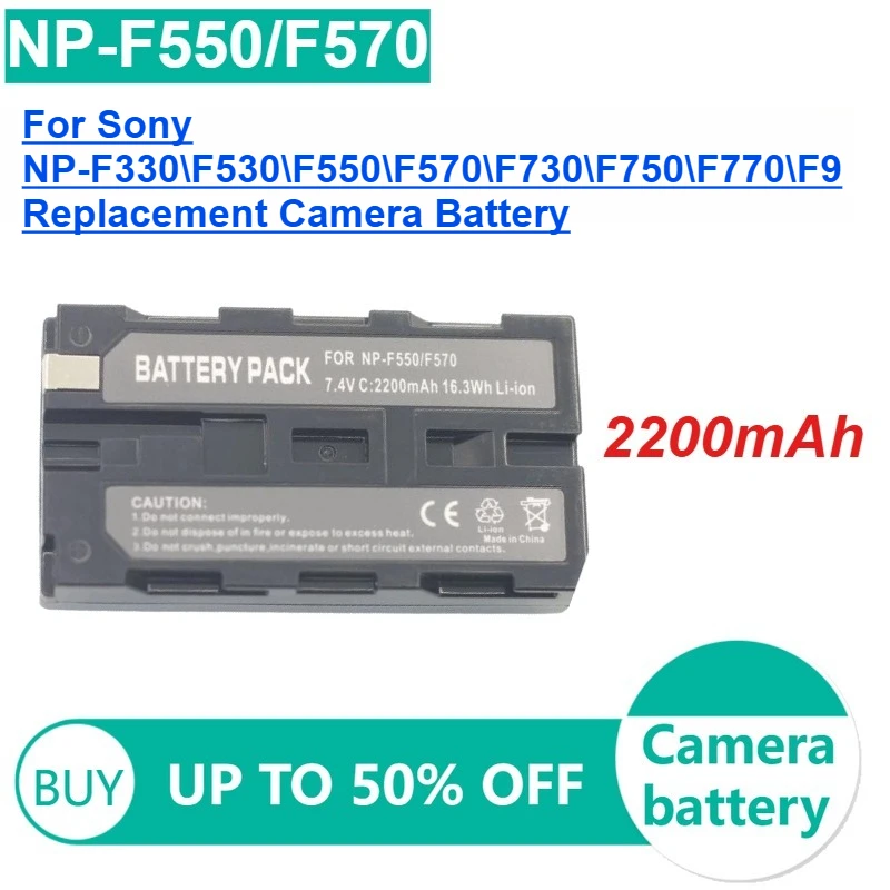 

2800mAh NP-F570 F550 Replacement Lithium Battery For Sony NP-F330 F530 F550 F570 F730 F750 F770 F9 Camera Battery