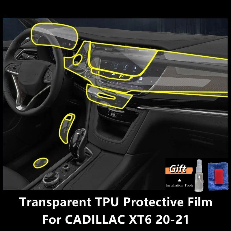 

For CADILLAC XT6 20-21 Car Interior Center Console Transparent TPU Protective Film Anti-scratch Repair Film Accessories Refit