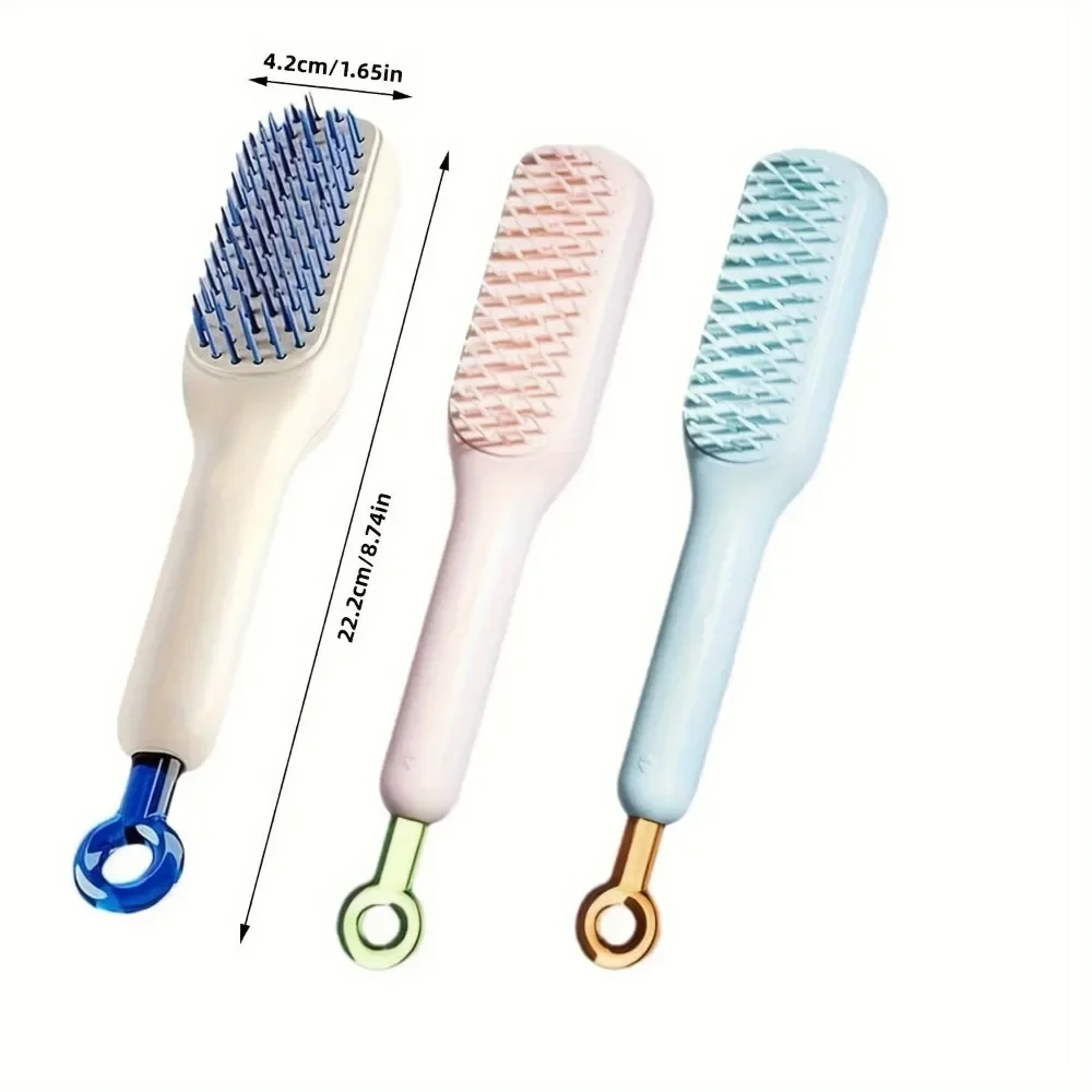 Self-Cleaning Hair Brush Anti-Static Massage Comb Retractable Rotating Combs Scalp Massager Detangling Hair Brushes Styling Tool