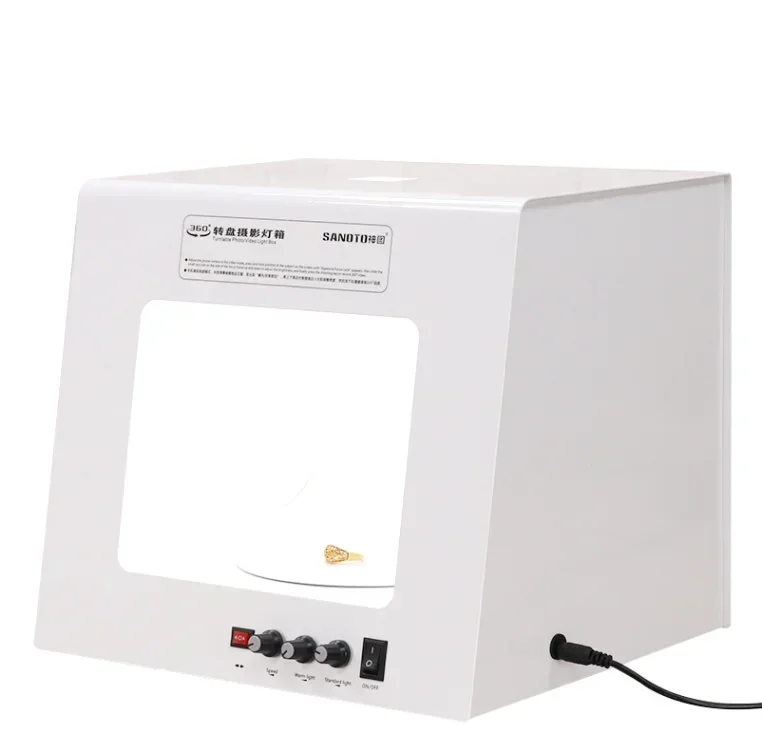 Mini Photo Studio Fotografia Light Box Softbox Giradischi rotante dimmerabile per gioielli Fotografia Video Scansione 3D