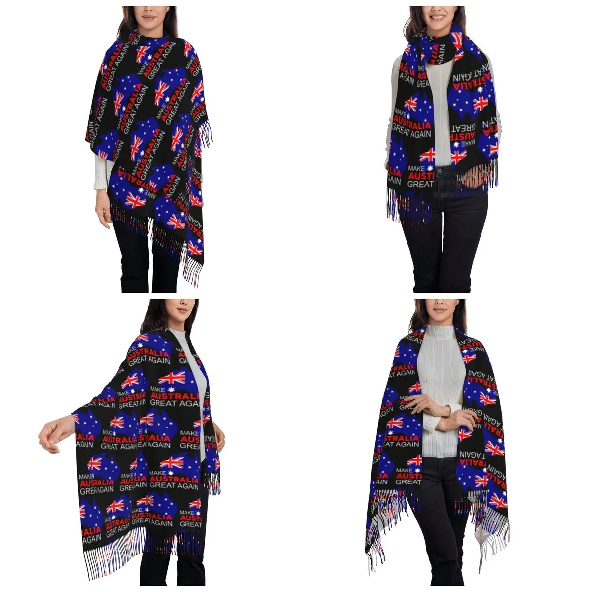 Make Australia Great Again Scarf Tassel Scarves for Women Soft Warm Shawls and Wraps Long Fall Winter Shawl Wrap
