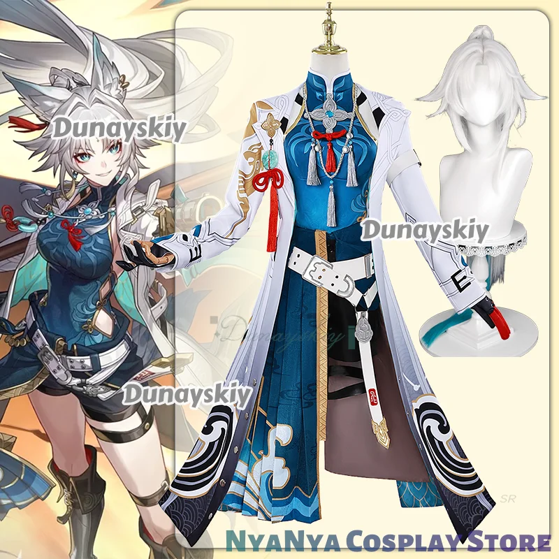 

Feixiao Cosplay 코스튬 Wig Coat Outfit Full Set Accessories Shoes Game Honkai Star Rail Halloween Prop Carnival Party For Adult