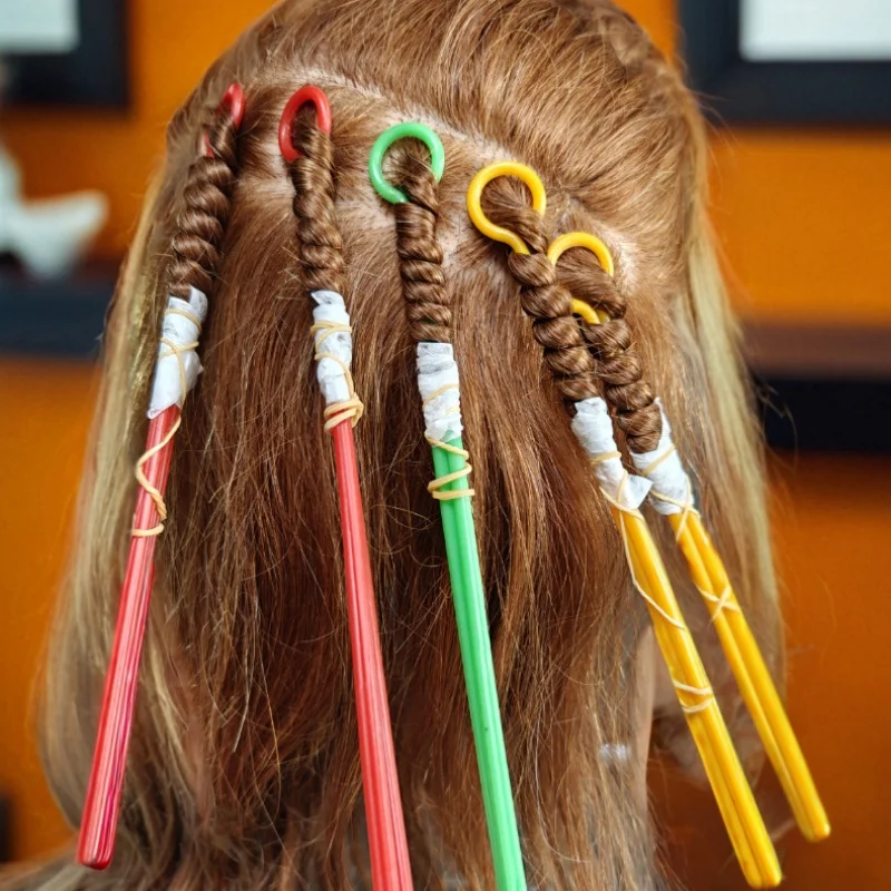 

35pcs Hair Perm Rods Chopstick Shape Plastic Lengthen Screw Perm Rod Hairdressing Styling Fine Roll Curler Hair Salon Supplies