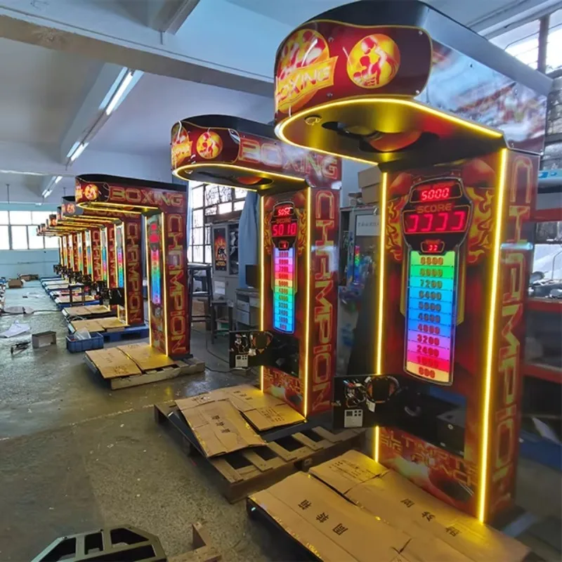 2026 New FL Wholesale  Coin Operated Game Street Amusement Park Boxer Boxing Machine Arcade Game Boxing Punch Machine Customized