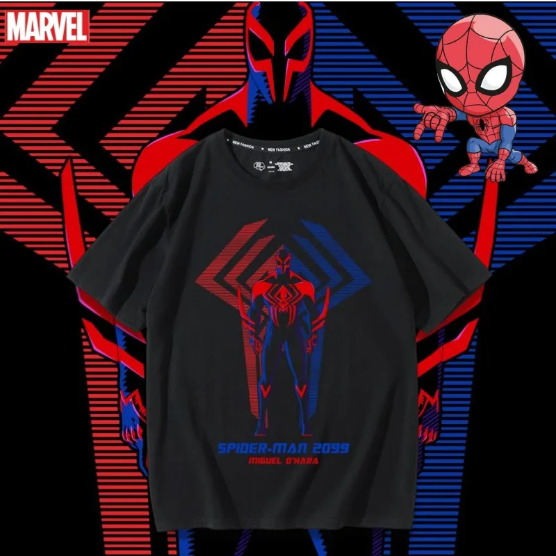 

The Avengers Spiderman Movie Periphery Creative Personality Cartoon Print Men's Summer Crew Neck Loose Versatile Short Sleeves