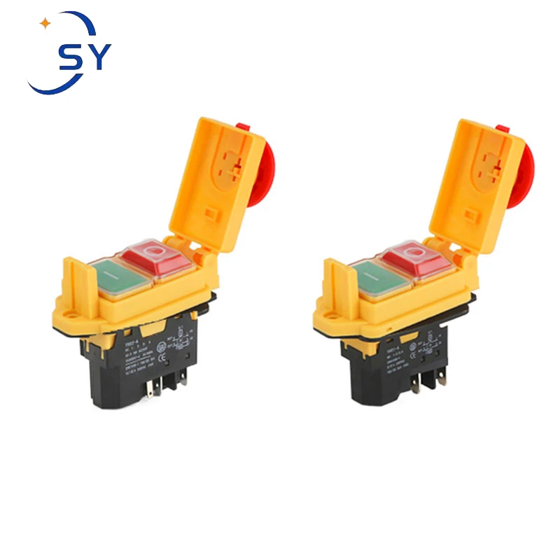 1PC Electrician Switch YH02-A Flip Small Panel AC220V Electromagnetic Start Button Machine IP55 Waterproof Magnetic 16A