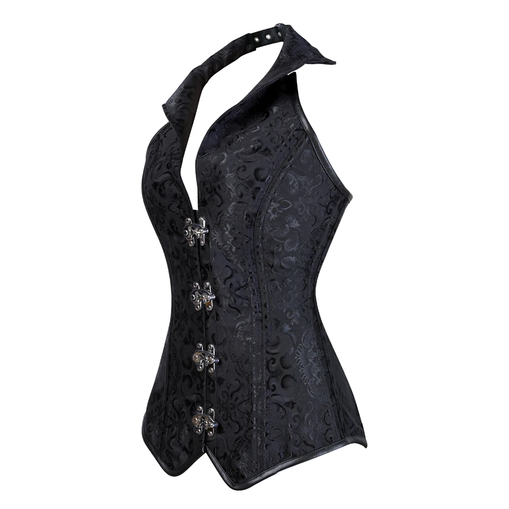 Steampunk Gothic Corsets And Bustiers Tops For Women Halter Lace Up Waist Trainer Body Shaper Vintage Lingerie Bustier Plus Size