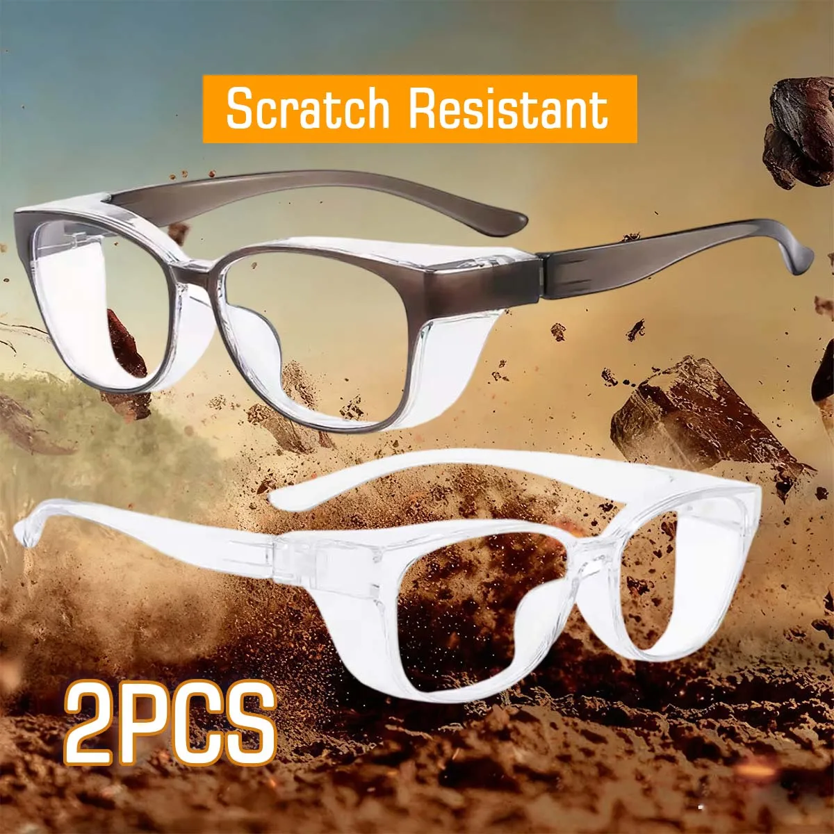 نظارات جديدة شفافة مقاومة للرمال ومضادة للصدمات لركوب الدراجات نظارات آمنة مضادة للضوء الأزرق للرجال والنساء نظارات حماية زرقاء اللون #1