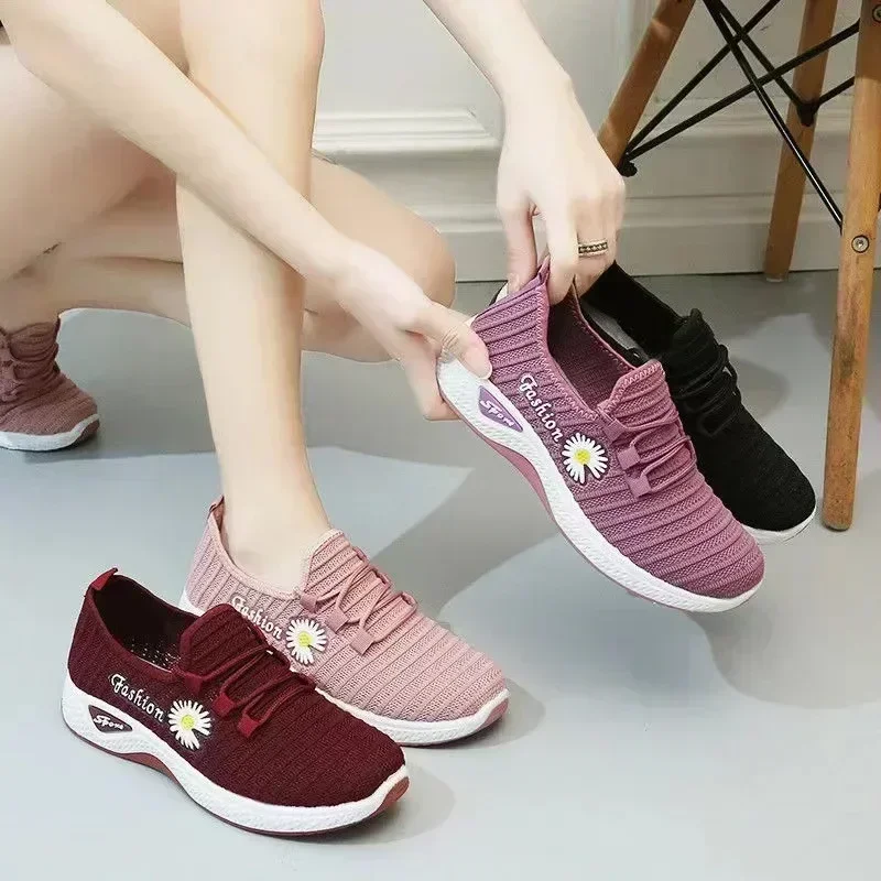 Adult running sneakers, women's light running shoes, net shoes, comfortable soft soled sneakers, breathable casual single shoes