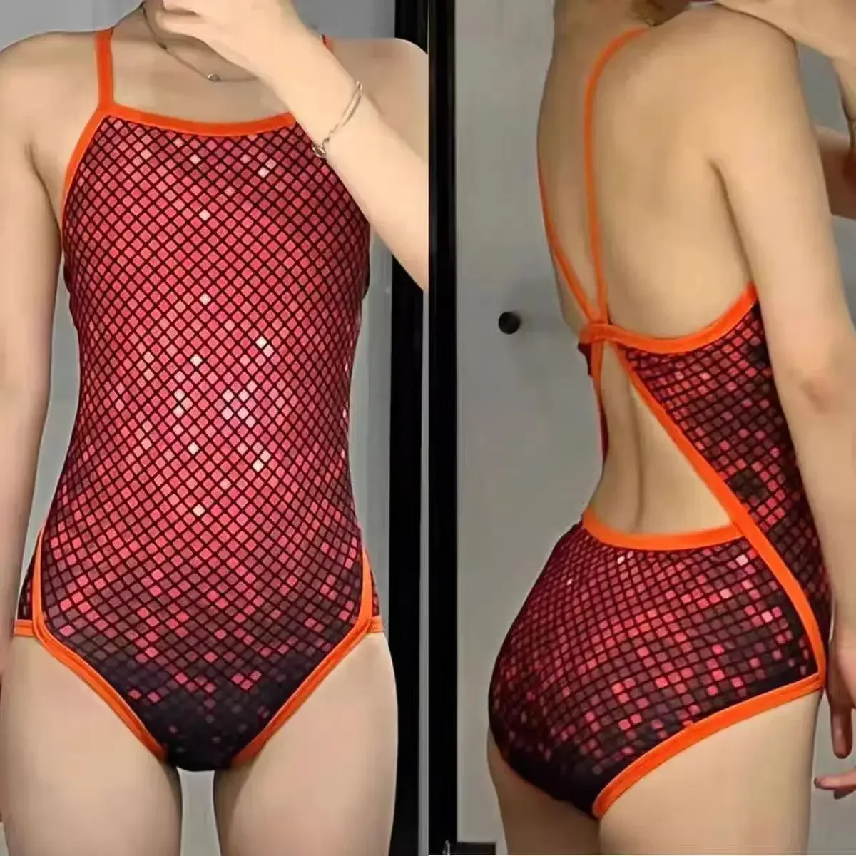 

2024 Pulassi Women's One-Piece Swimsuit Slimming High-End Feel Triangular Professional Racing Swimwear New Arrival