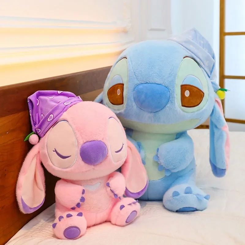 80cm Super Big Size Lilo & Stitch Anime Plush Stuffed Doll Cute Sleeping Shape Room Decoration Girl Holiday Gift