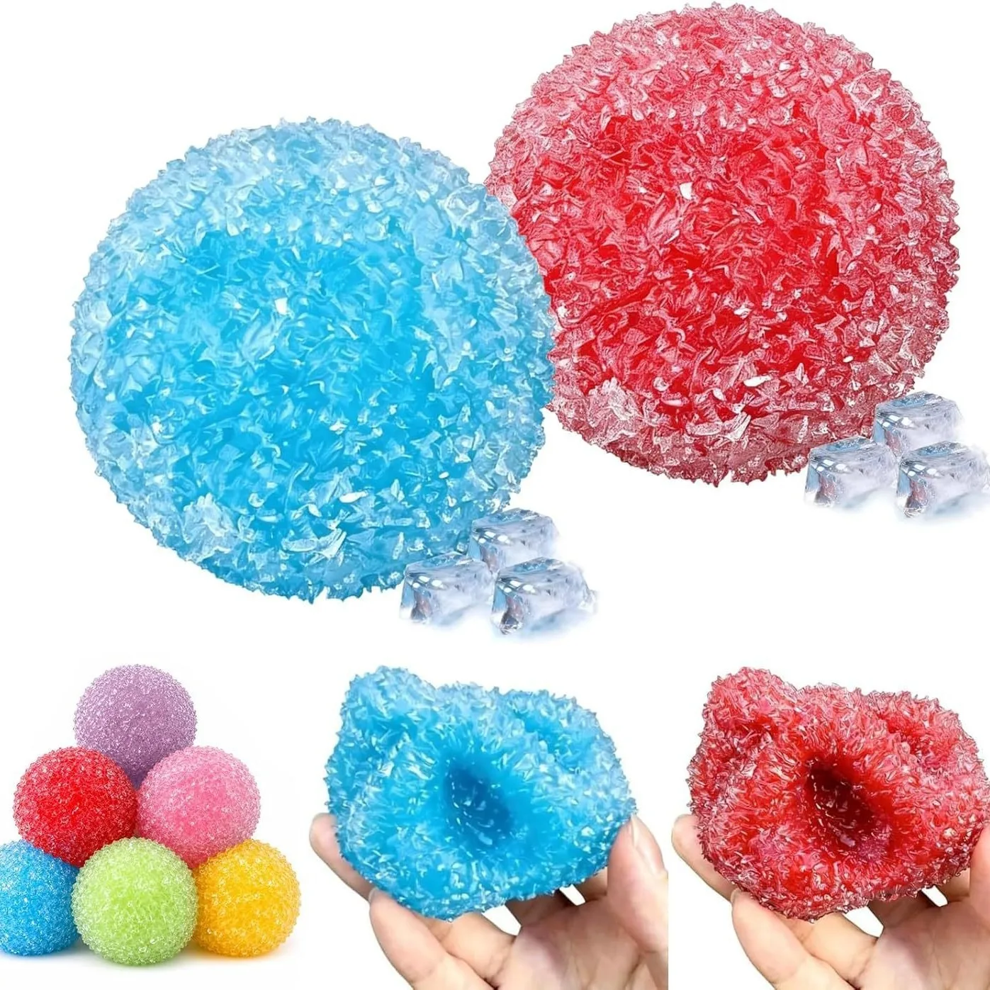 New Ice Sand Handmade Squishy Ball Moldable Crunch Sound Control Stress Relief Fidget Squeeze Toy