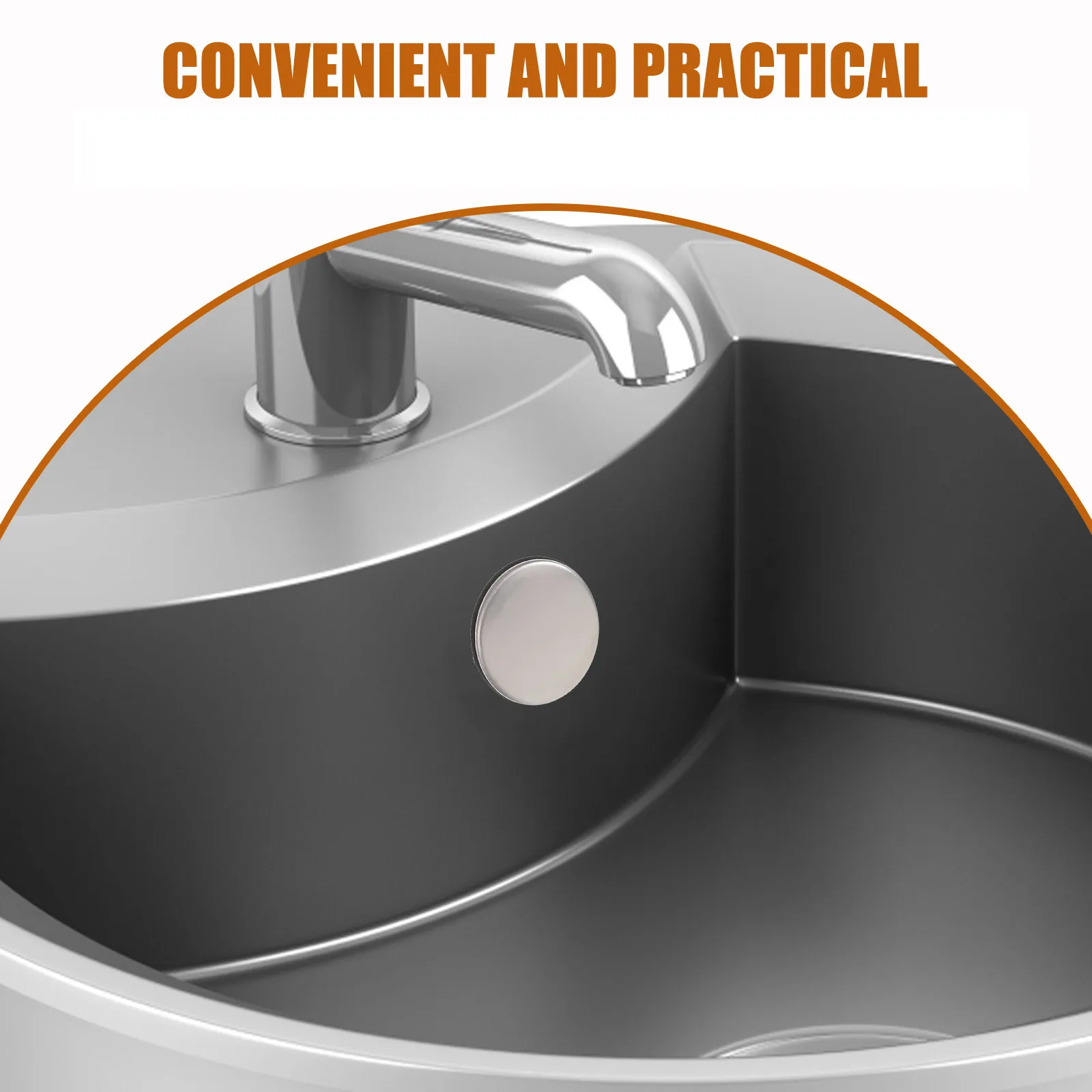 2Pcs Stainless Steel Kitchen Sink Hole Covers Universal Faucet Hole Plugs for Countertop Sink Drain Holes Decorative Functional view 3