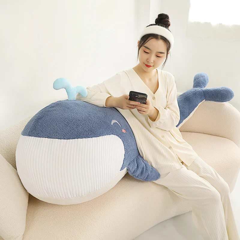 Cartoon Soft Blue Whale Plush Toys Stuffed Sea Animals Pillow Lovely Fish Dolphin Dolls for Girls  Birthday Gift