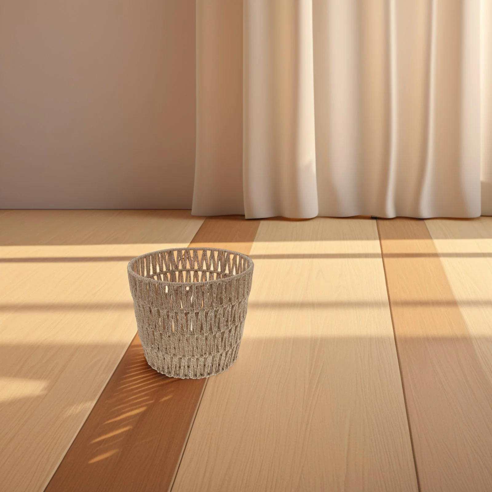 

Small Storage Basket Woven Laundry Baskets Paper Rope Box Bins Child Garbage Can