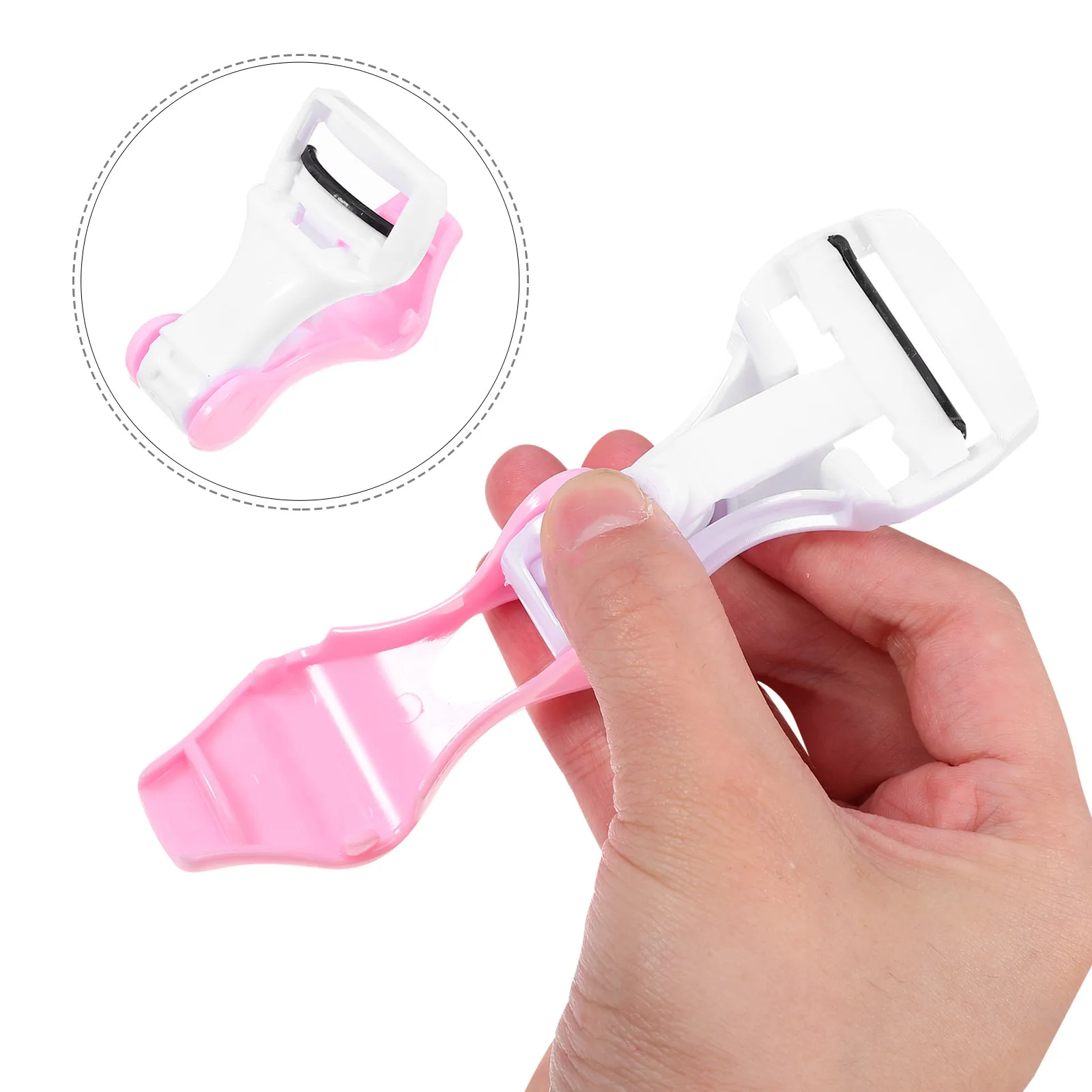 

1Set Makeup Eyelash Curler Push Type Tool Safe Skin-Friendly Design Ideal Gift for Women Pink Finish