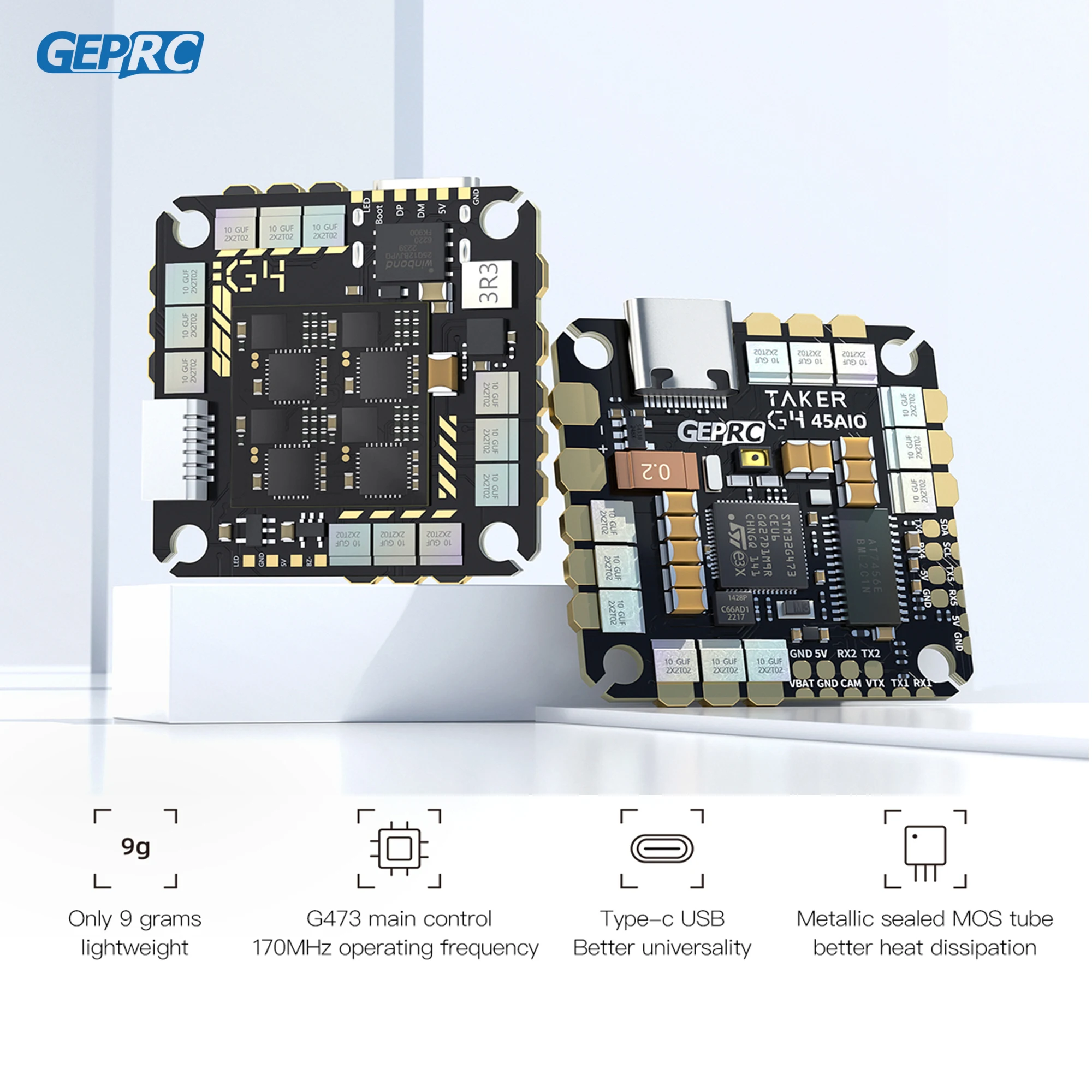 GEPRC تحكم الطيران ل cinewoop حرة ، GEPRC TAKER G4 45A AIO OSD G473 ، BLHELIS 45A ESC FET ، مباشرة 2-6S لـ FPV