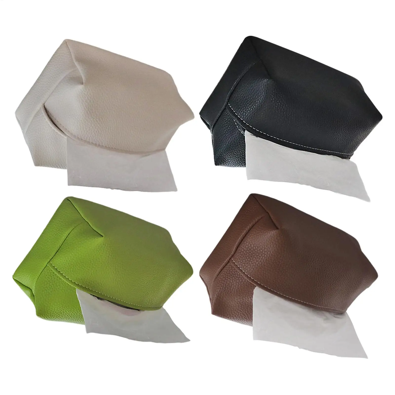 

Car Suction Roof Tissue Holder Magnetic PU Leather Organizer Car Sunroof Visor Tissue Paper Cover Or Automotive Truck SUV