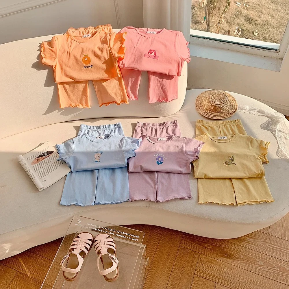 Children's Pajamas Summer Thin Odell Baby Home Clothes Ice Silk Girl Facial Mask Spring Summer Air Conditioning Suit