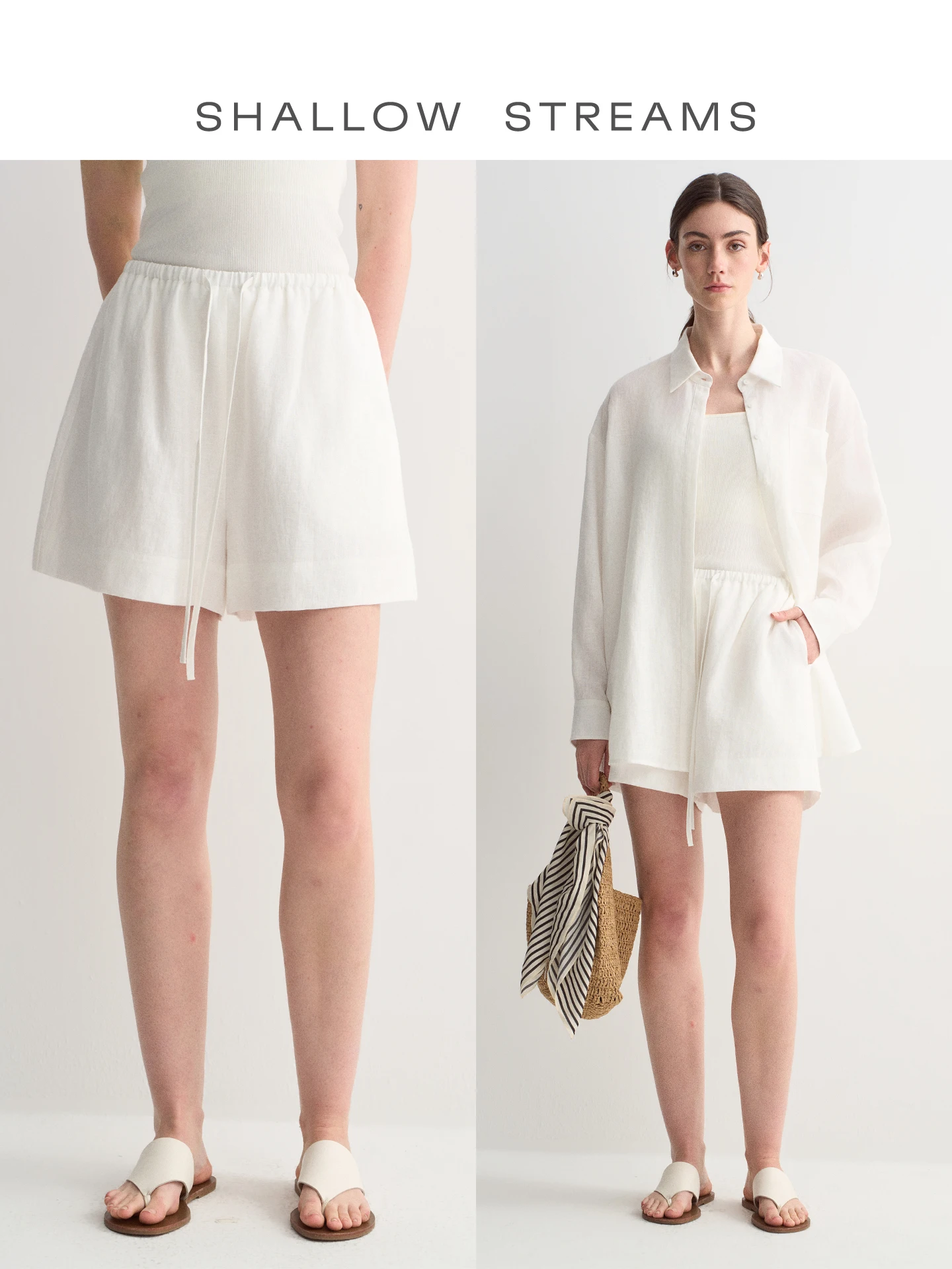 

Linen Comfortable Breathable Drawstring Elastic Short Pants Women Summer Inner Lined Shorts Hot Pants Loose Wide Leg Pants