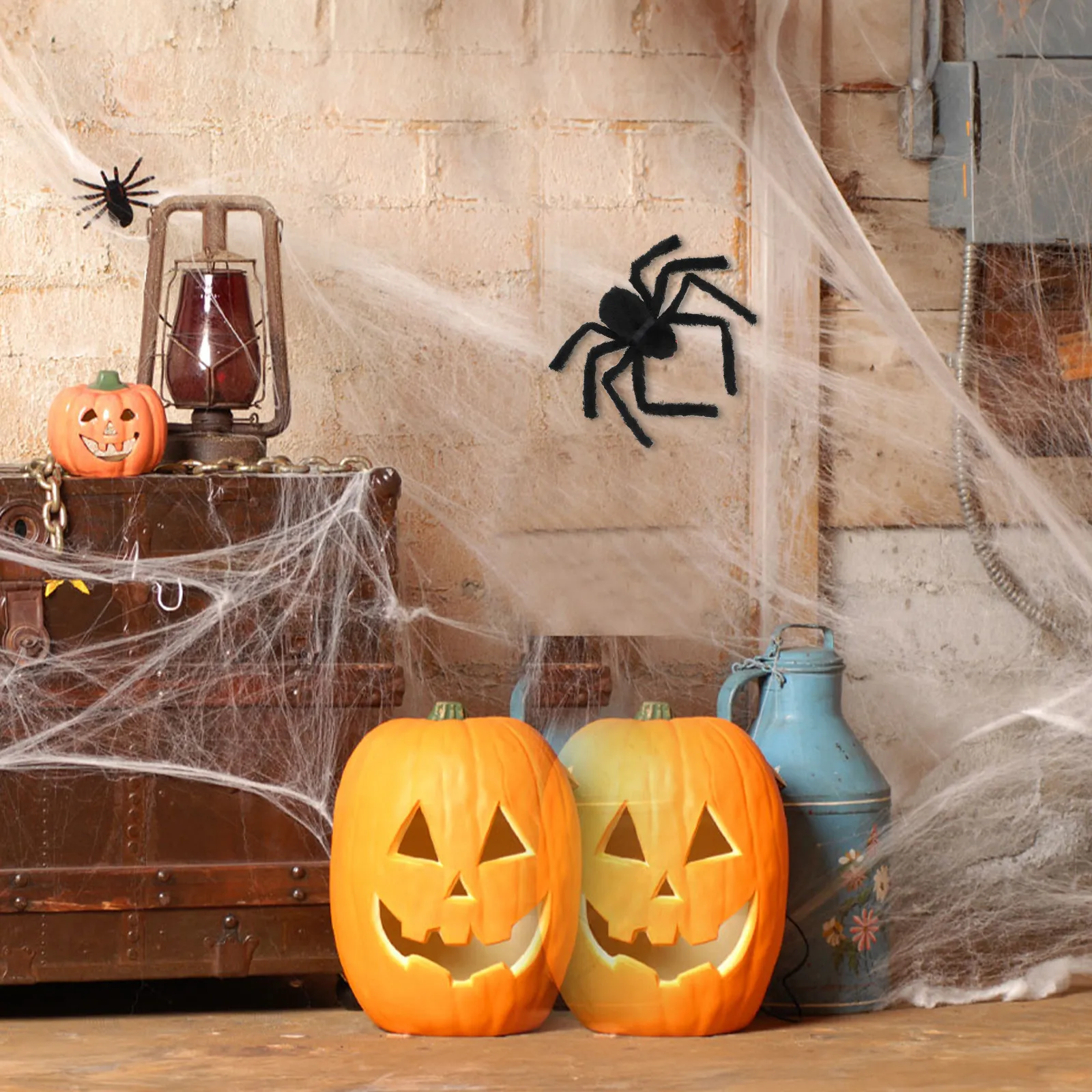

Black Realistic Spider Decoration Soft Touch Lightweight Compact Scary Halloween Party Costume Event Haunted House