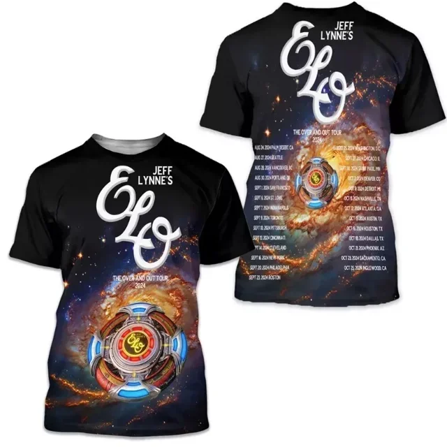 New Rock Electric Light Orchestra ELO 3D Print T-shirts Men Women Hip Hop Short Sleeve Tops Tees Oversized Street Men's Clothing