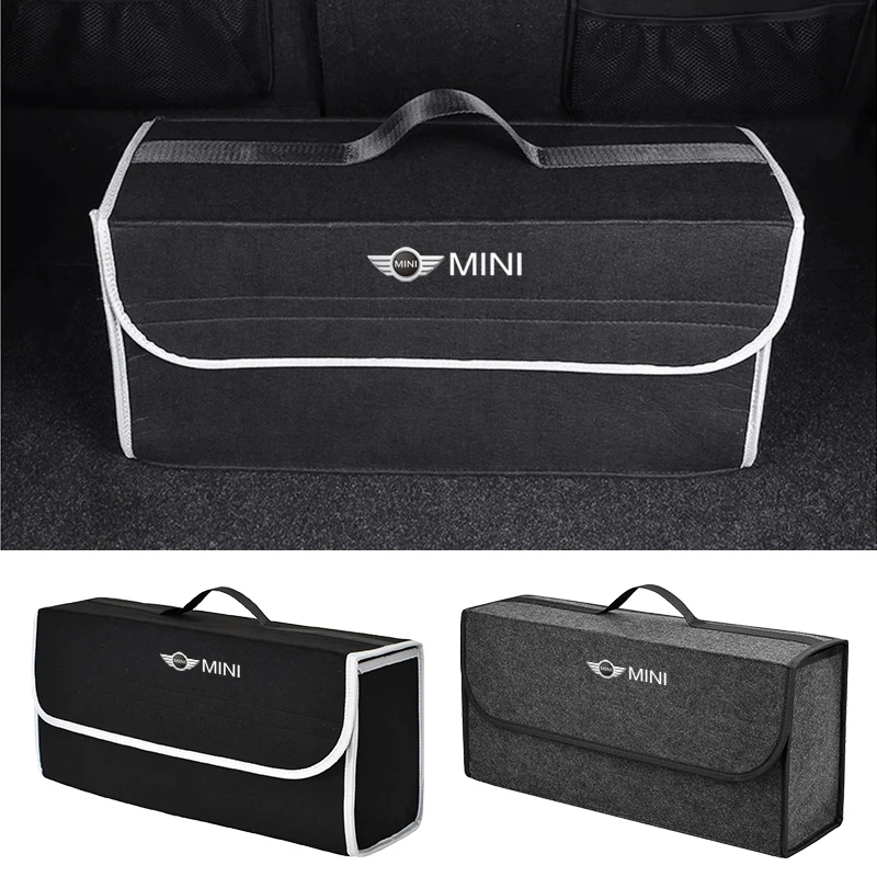 Car Logo Trunk Storage Box Large Capacity Tool Organiser Bag Accessories For BMW Mini Cooper One S R50 R53 R56 F55 F56