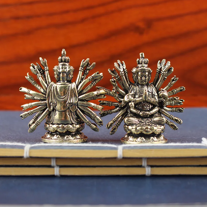 تمثال نحاسي لبوذا كوندي، تمثال مذبح قوانيين مصنوع يدويًا لتزيين معبد المنزل، هدية بوذية #4