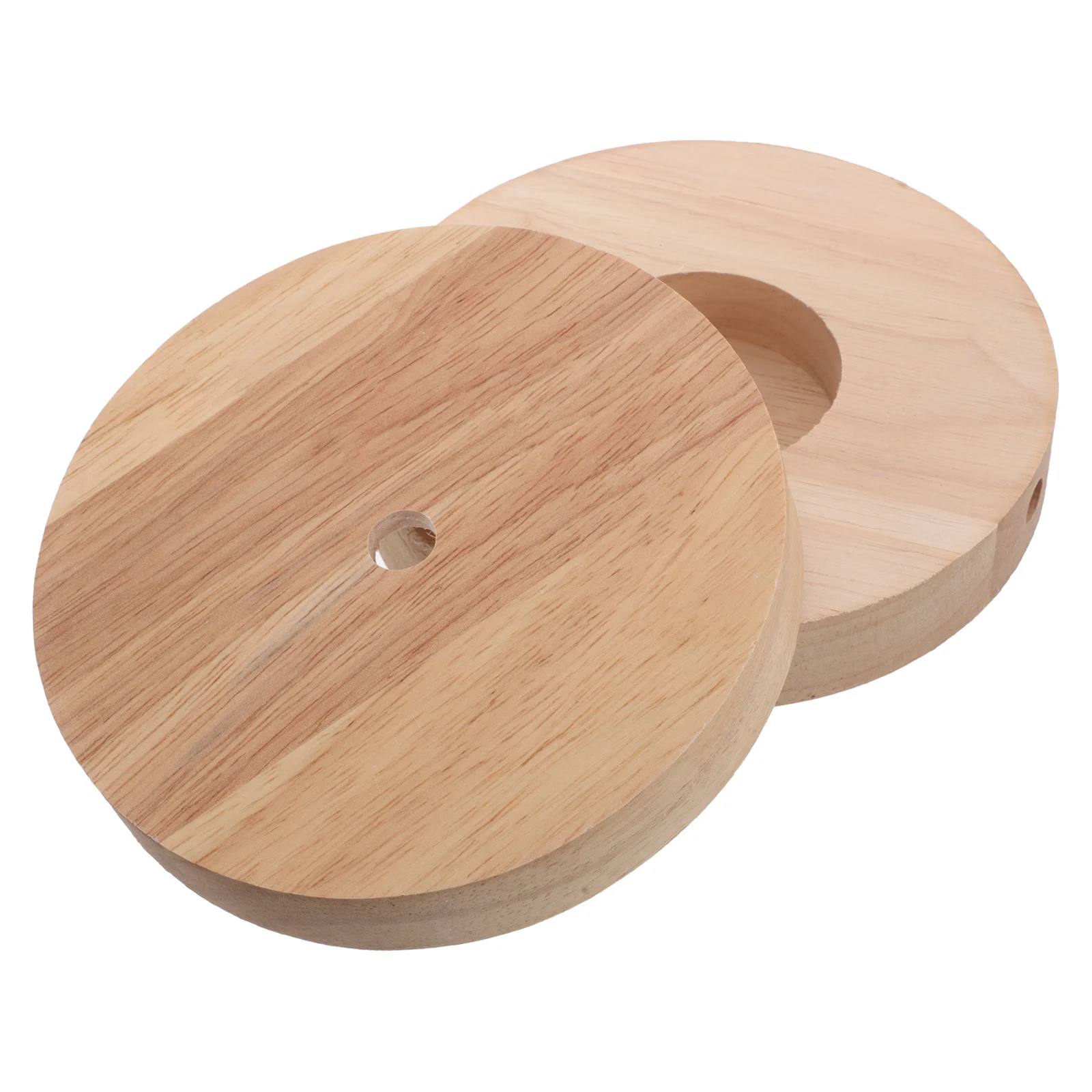 

2Pcs Solid Wood Table Lamp Base Round Rustic Lamp Stand for DIY Lights E27 E14 Holder Bedroom Office Living Room Decorative Use