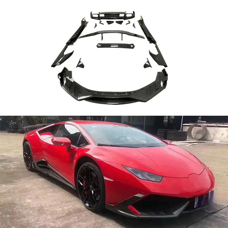 MSY Style Carbon Fiber Wide Body Kit for Huracan LP610 2014-2019 Front Lip Side Skirt Exterior Accessories