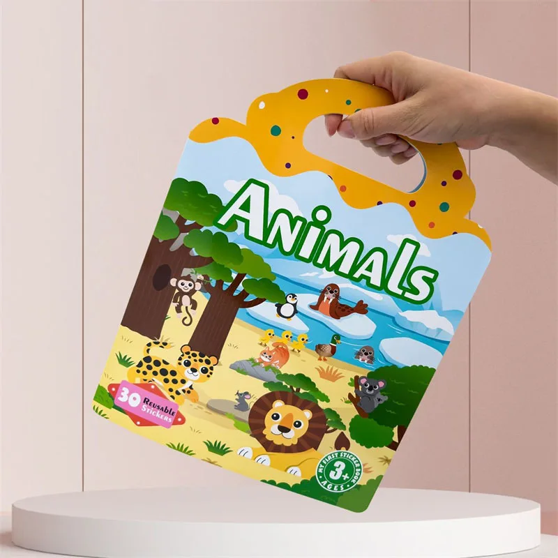 Reusable Sticker Book for Kids Vehicles Truck Multi-Theme Bubble Sticker Jelly Stickers Educational Learning Toys for Children
