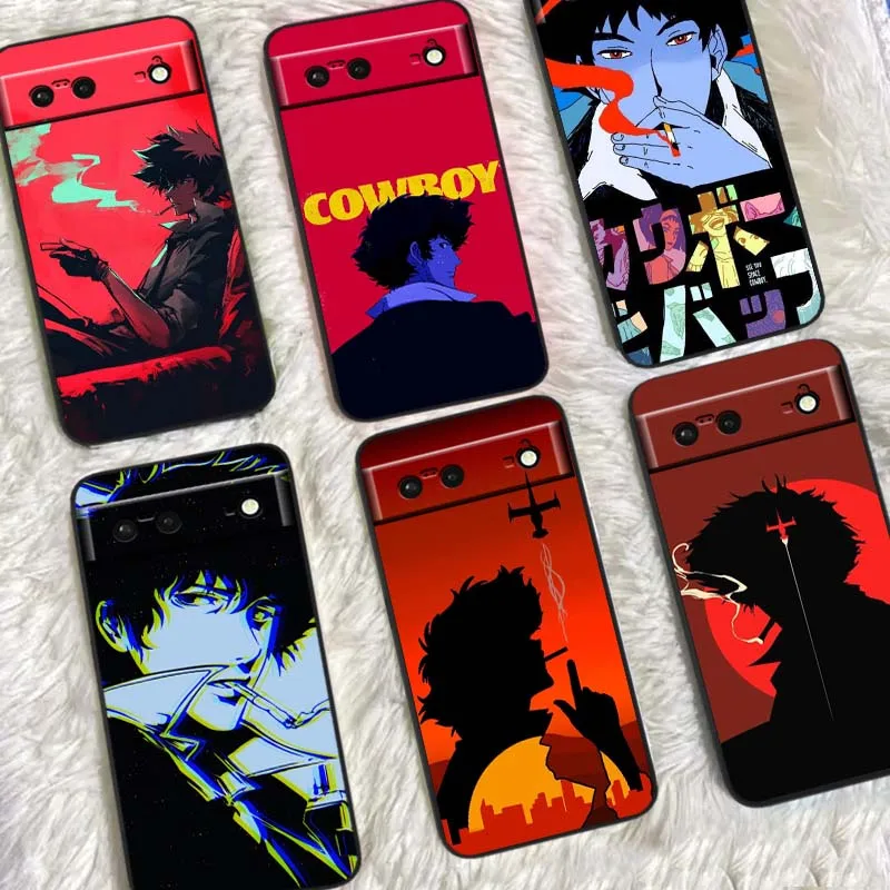 

Cool C-Cowboys B-Bebops Anime Phone Case For Google Pixel 9a 9 8A 8 7 7A 6 6A Pro XL 2024 5G Black Soft TPU Silicone Cover