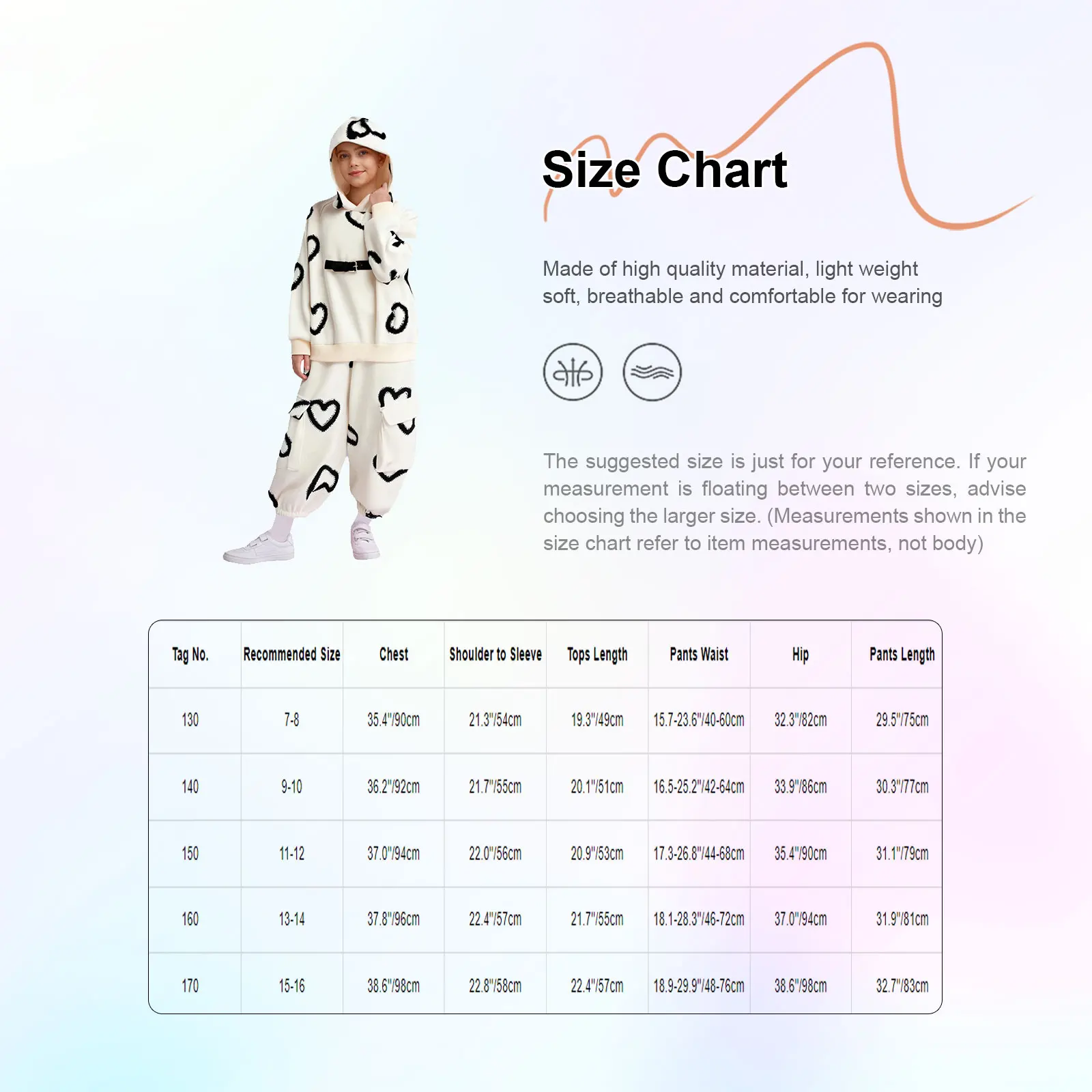 Crianças meninas 2 peça agasalho mangas compridas moletom com capuz e calças coração impressão moda outfit hip hop dança roupas casuais