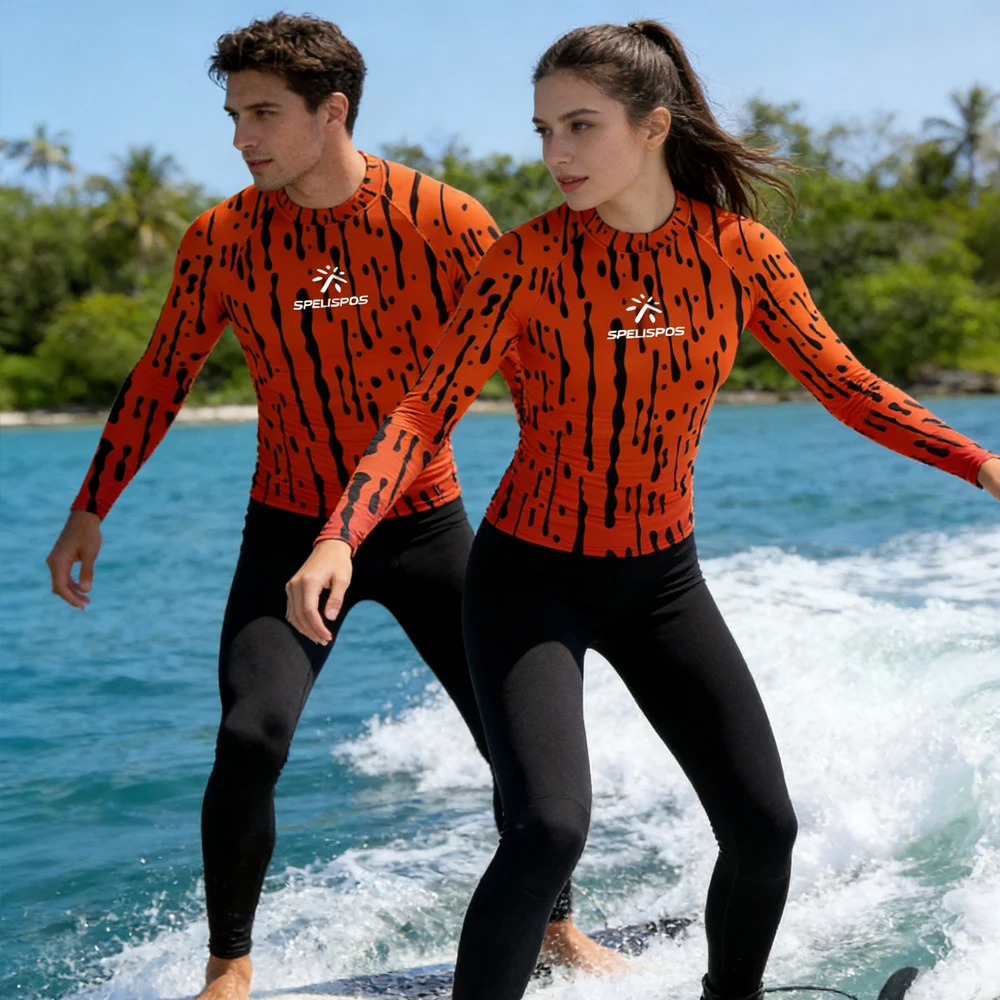 

Long Sleeve Men's and Women's Rash Guard UPF50+ SPF Protection Surfing Clothing Luxury Swimwear Beach Suit for Water Sport