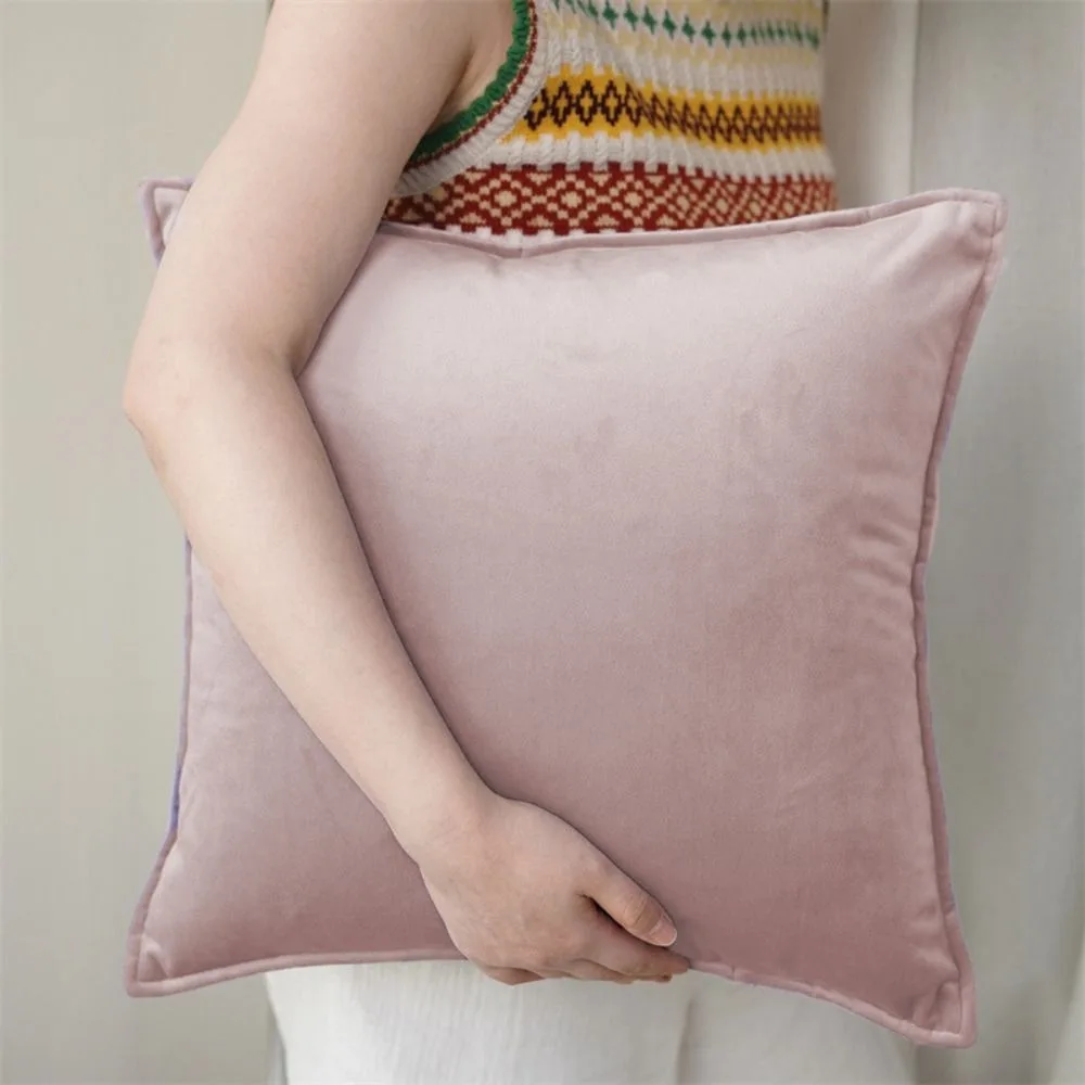 

High-end Nordic Style Velvet Throw Pillow Cover Solid Color Skin-friendly Cushion Cover Soft Large Size Sofa Pillowcase Bedding